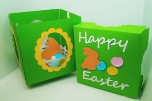 Happy Easter Bunny and Eggs Exploding Box Easter 3D SVG Craft By 3D SVG Crafts 2