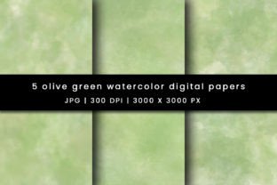 Olive Green Watercolor Digital Papers Gráfico Planos de Fundo Por Pugazh Logan 2
