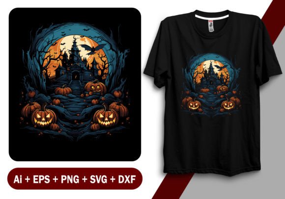 Halloween T-Shirt Design Vector Graphics Graphic AI Generated By Custom T-Shirt Design
