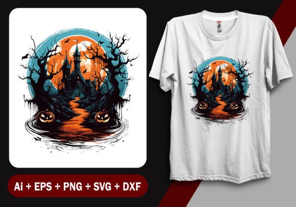 Halloween T-Shirt Design Vector Graphics Graphic AI Generated By Custom T-Shirt Design
