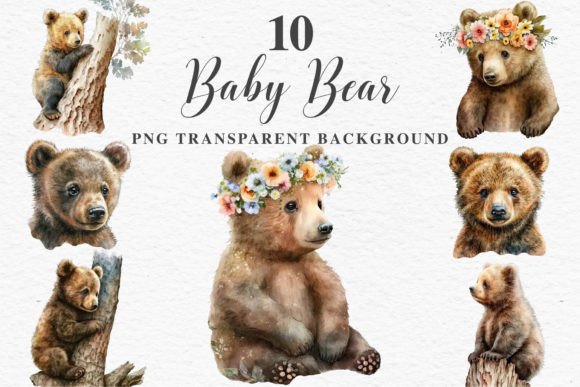 Baby Bear Forest Animals Clipart PNG Graphic AI Transparent PNGs By Rabbit Heart Clipart
