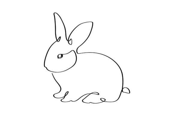 Continuous Single Line Art of Rabbit Illustration Illustrations Imprimables Par subujayd
