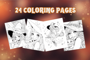 Cute Witches Manga, Coloring Pages Graphic AI Coloring Pages By Sahad Stavros Studio 2