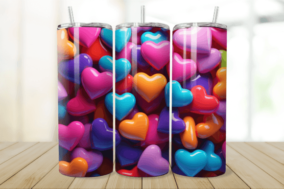 Inflated Hearts 20 Oz Skinny Tumbler Graphic Crafts By Regulrcrative
