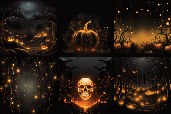 Black Orange Halloween Backgrounds Grafik KI Illustrationen Von Color Studio