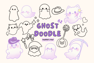 Ghost Doodle Dingbats Font By Babymimiart 1