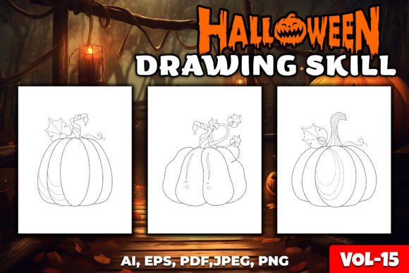 Halloween Drawing Skill for Kids, Vol-15 Graphic Coloring Pages & Books Kids By Nipun Kundu