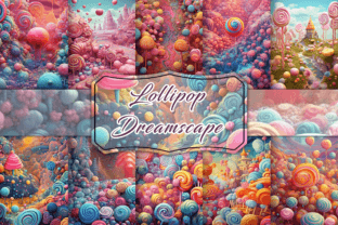 Lollipop Dreamscape Backgrounds Illustration Graphiques AI Par Pamilah 1