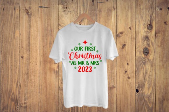Our First Christmas As Mr & Mrs 2023 Svg Grafika Szablony do Druku Przez APJ Designs