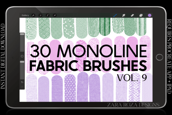 Procreate Fabric Texture Brushes Vol. 9 Graphic Brushes By ZaraRozaDesigns