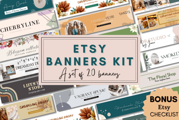 Etsy Shop Banners Bundle Graphic Print Templates By designogenie