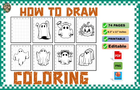 How to Draw Halloween Activity Book Gráfico Páginas y libros para colorear Por AME⭐⭐⭐