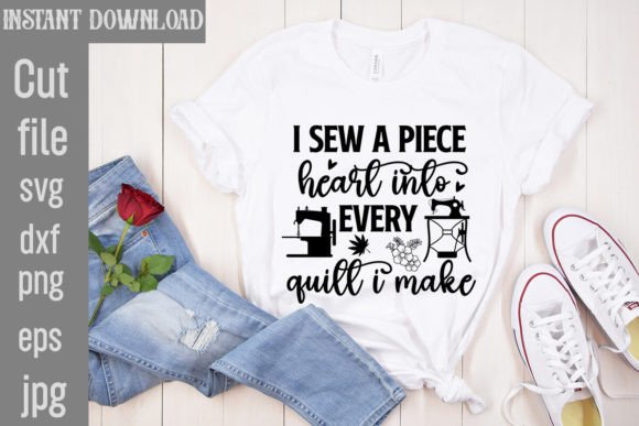 I Sew a Piece Heart into Every Quilt I M Grafica Design di T-shirt Di SimaCrafts