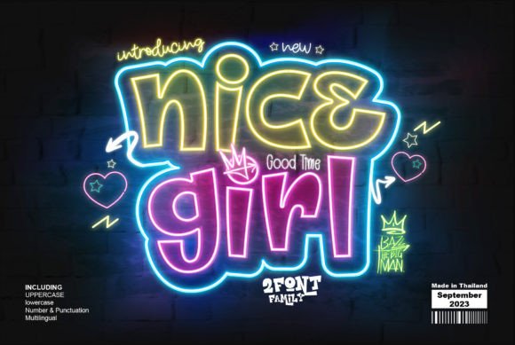 Nice Girl Display Font By BB Type Studios