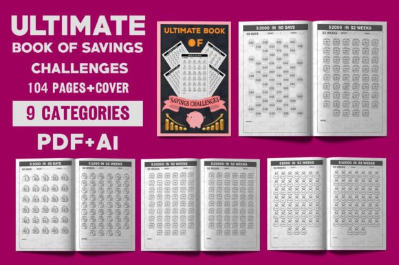 Ultimate Book of Savings Challenges PDF Graphic KDP Interiors By Stoart