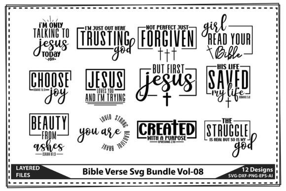 Bible Verse Svg Bundle Vol-08 Graphic T-shirt Designs By Craft Store
