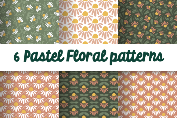 Floral Patterns in Soft Pastel Colors Graphic Patterns By Revolutionizzed