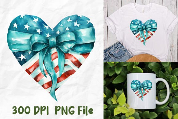 PTSD Awareness American Heart Ribbon Graphic T-shirt Designs By Unlimab