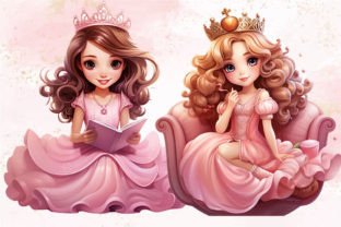 Pink Princess Clipart Bundle Graphic Illustrations By Ak Artwork 2