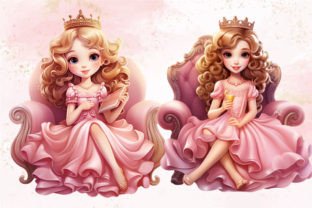Pink Princess Clipart Bundle Graphic Illustrations By Ak Artwork 3
