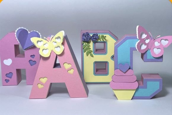 3D Letters Svg a-Z 0-9 Geburtstage 3D SVG-Plotterdatei Von 3D SVG Crafts