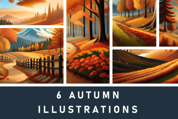 6 Autumn Artistry Illustrations Set Graphic Illustrations By Endrawsart