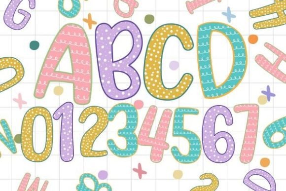 Abstract Doodle Alphabet Letters Graphic Crafts By KIDZ CLOUDS MOCKUP