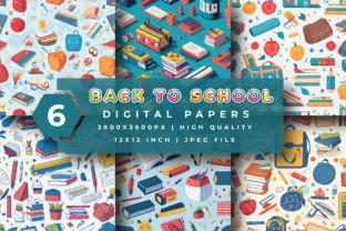 Back to School Digital Papers Grafik Papier-Muster Von srempire 1