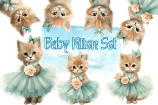 Beautiful Baby Ginger Kitten Set Afbeelding Afdrukbare Illustraties Door Digital Xpress 1