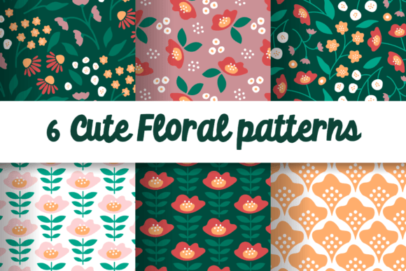 Floral Nordic Patterns in Bright Colors Graphic Patterns By Revolutionizzed