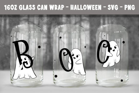 Halloween Glass Can Wrap SVG- PNG Graphic Crafts By StudioAngelArts