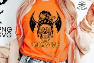 Monster Skull Messy Bun Halloween Svg Graphic Crafts By BlackSnowShopTH 3