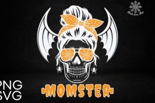 Monster Skull Messy Bun Halloween Svg Graphic Crafts By BlackSnowShopTH 5
