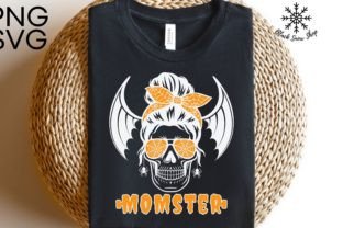 Monster Skull Messy Bun Halloween Svg Graphic Crafts By BlackSnowShopTH 7