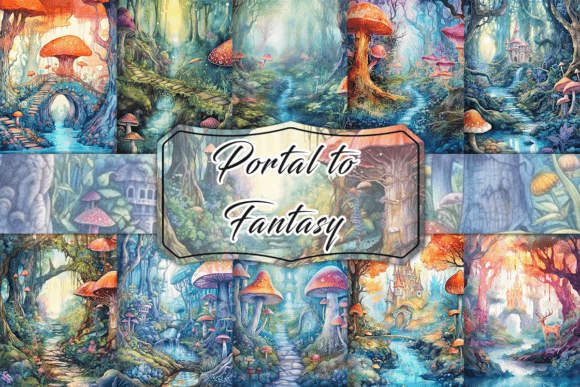 Portal to Fantasy Background Illustration Graphiques AI Par Pamilah
