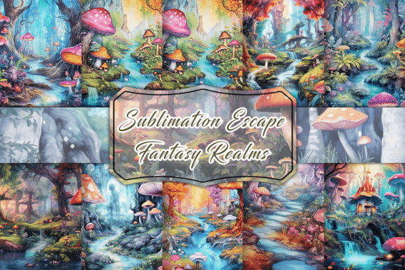 Sublimation Escape to Fantasy Realms Graphic AI Graphics By Pamilah