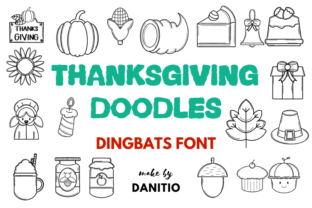 Thanksgiving Doodles Dingbats Font By danita.kukkai 1