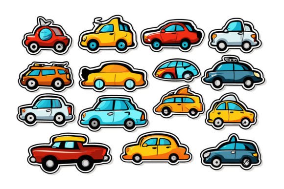 Travel Car Stickers Png, Cartoon Sticker Graphic AI Illustrations By Pod Design