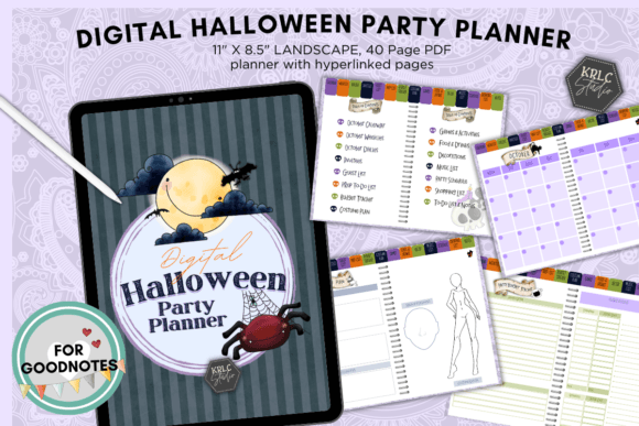 DIGITAL Halloween Party Planner Grafik Grafik-Vorlagen Von KRLC Studio