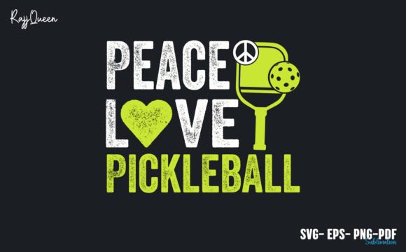 Peace Love Pickleball T-shirt Design Gráfico Plantillas de Impresión Por RajjQueen