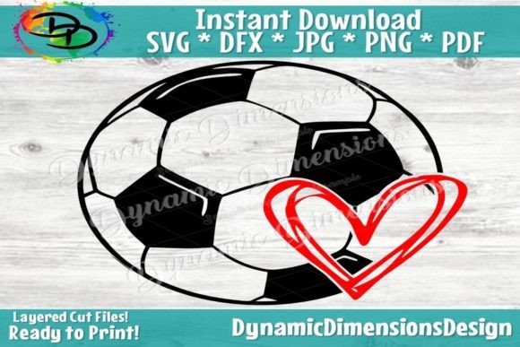 Soccer Ball Heart Graphic Crafts By Dynamic Dimensions