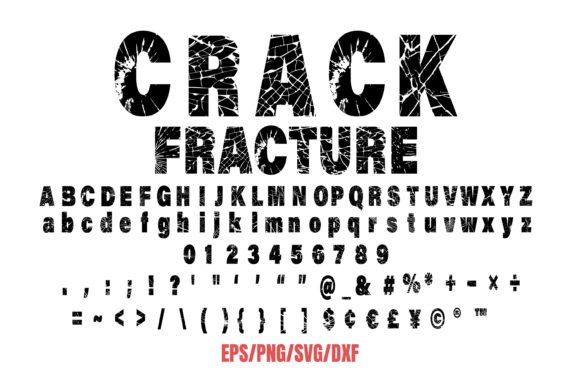 Cracked Alphabet - Distressed Font Graphic Illustrations By ElementDesignAndArt
