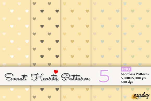 Sweet Pastel Heart Patterns Set Graphic Patterns By Aeedzyarts888
