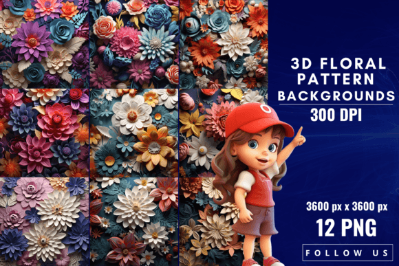 3D Floral Pattern Backgrounds Grafik Hintegründe Von Graphic Studio