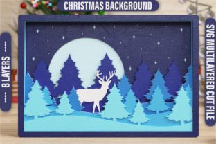 Christmas Background 3D SVG Multilayered Illustration Noël en 3D Par VOLT_DESIGN