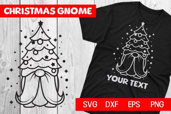 Christmas Gnome Svg, Dxf, Eps, Png Afbeelding Afdruk Sjablonen Door dadan_pm