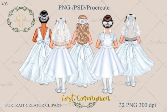First Communion Clipart, First Communion Graphic Illustrations By ArtDekoCo