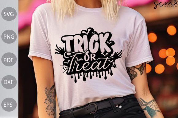 Trick or Treat Halloween SVG Design Afbeelding T-shirt Designs Door Scmdesign