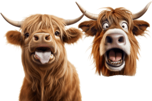12 PNG Funny Face Shetland Cows Clipart Graphic AI Graphics By Imagination Station 3