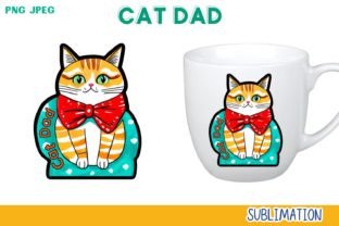 Cat Dad / Holiday Birthday Father's Day Illustration Illustrations Imprimables Par Ольга Лабутина 2